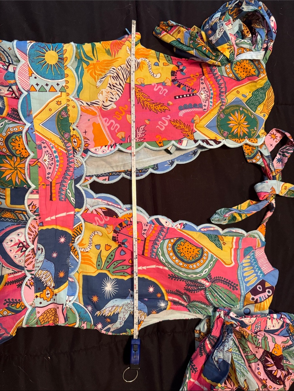 NWT! Vibrant Multicolor Floral-Print Midi Dress with Tie Back - Picture 8 of 11